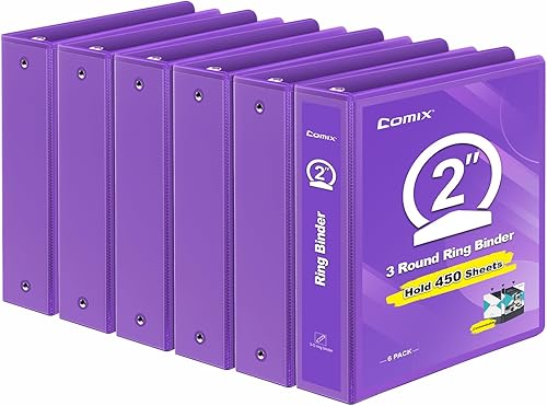 Vista 96 de COMIX Carpeta de 3 anillos de 1 pulgada con cubierta transparente, carpeta de vista de 1 pulgada con capacidad para 200 hojas de papel tamaño carta