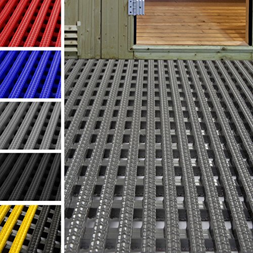 Preisvergleich Produktbild Antirutschmatte Multi-Grip / Arbeitsplatzmatte / Rutschfest & gelenkschonend / PVC Bodenmatte mit Drainage-Wirkung / Viele Farben & Größen (90 x 300 cm, Grau)