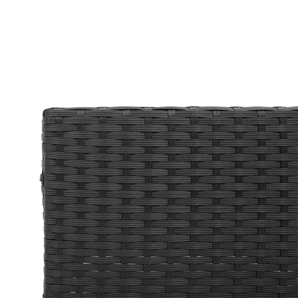 vidaXL Divano da Giardino con Tavolo e Cuscini a L Nero in Polyrattan