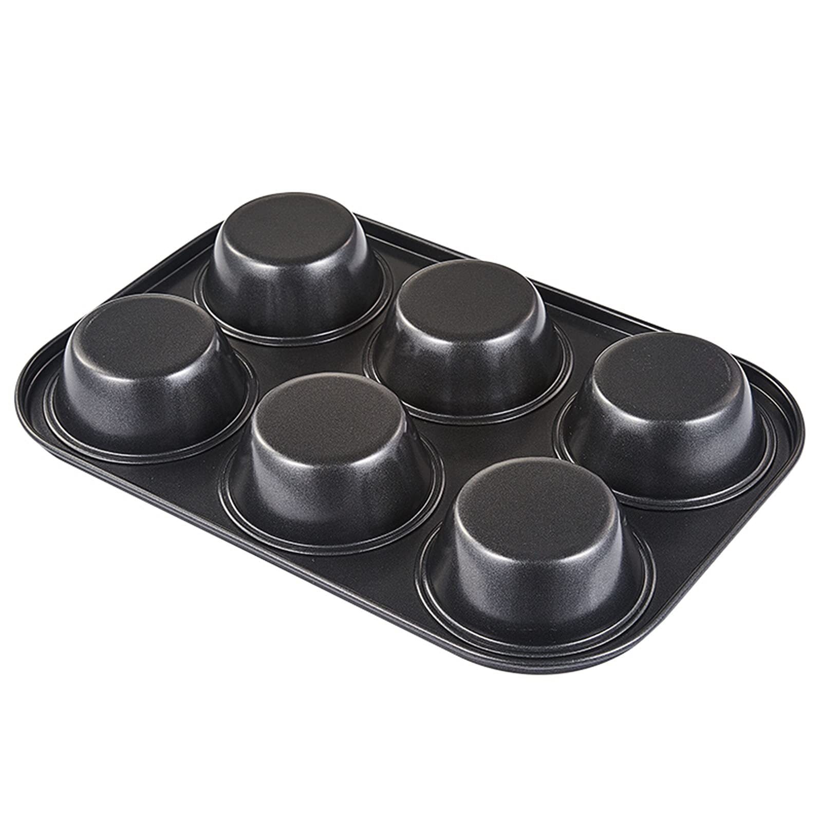 BAtlam Küchenutensilien Muffinform 6 Mulden Antihaft Kohlenstoffstahl Mini Cupcake Pfanne Backformen Kuchenform Muffinblech Backform Antihaft