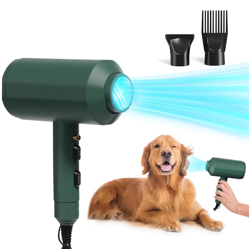 Secador e Soprador para Pelos de Cães e Gatos Pehum com LED Azul e Pente 2 em 1 D01