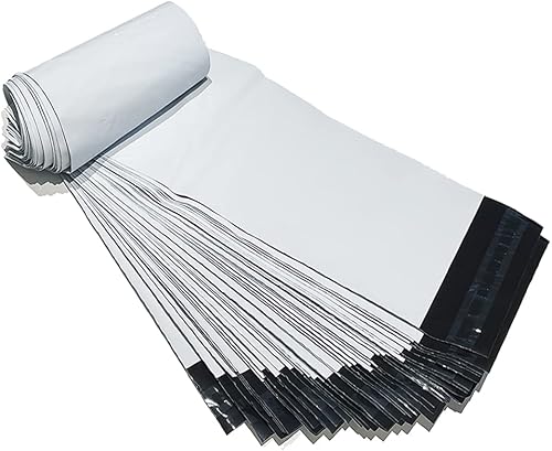 Bolsas largas de polietileno de 6 x 20 pulgadas, 50 unidades, color blanco, de tamaño largo, para envíos, paquetes de almacenamiento de artículos