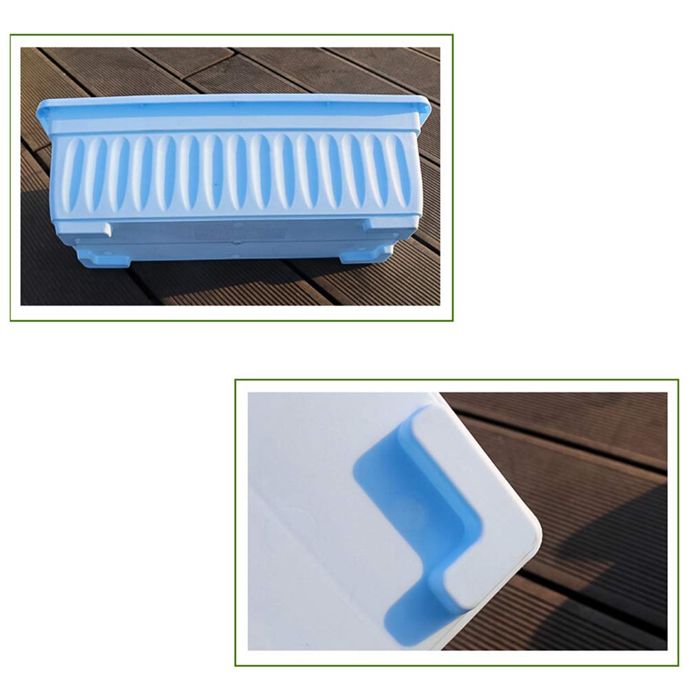Lot de 3 pots de fleurs en résine pour balcon et jardin Facile à utiliser Idéal pour la décoration de la maison Taille 50 x 21 x 14 cm