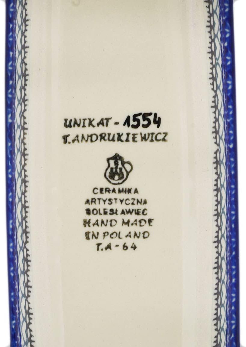 Polmedia Polish Pottery Platter 10-inch UNIKAT - Sweet Leilani Pattern Handmade in Boleslawiec Poland by Ceramika Artystyczna + Certificate of Authenticity
