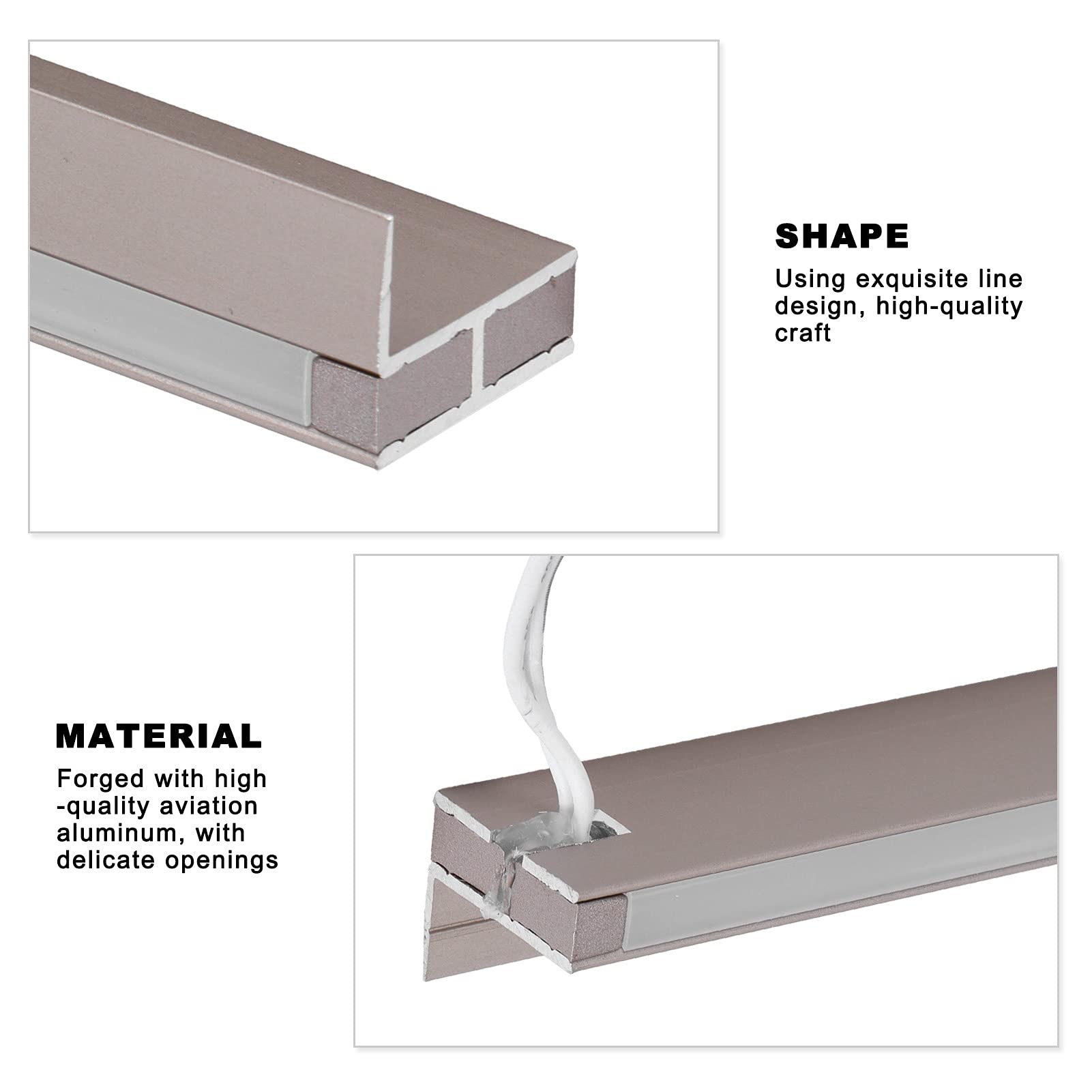 Hilitand Barra de luz LED debajo del gabinete de 23.6in para armario, cocina, pasillo, vitrina, armario, barra de luz, cable de DC12V cálido de 6.6 pies