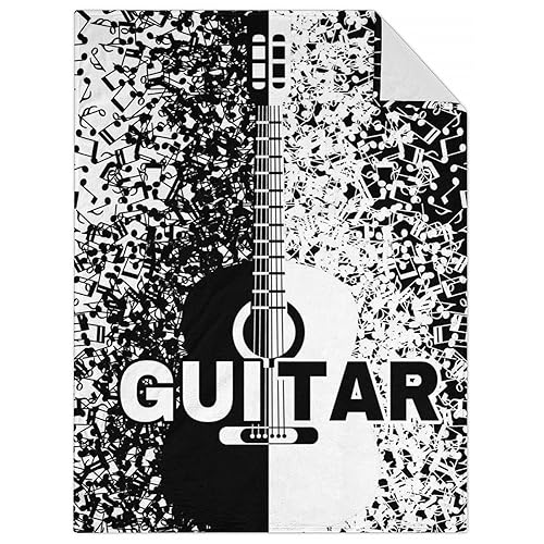 Mercuryelf Guitar Throw Blanket - Soft, Fuzzy & Warm - 60x80 Inches Flannel Blankets for Bed, Couch - Novelty Throws Gift for Women, Men