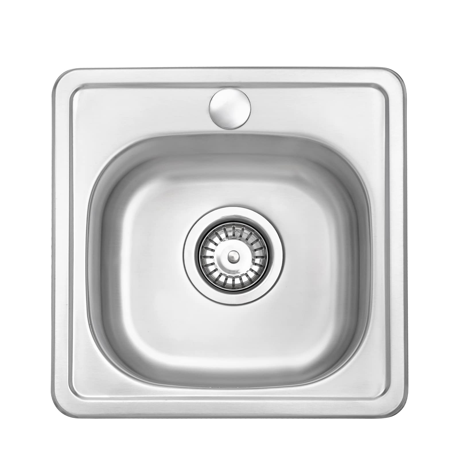 JASSFERRY Évier de cuisine encastrable en acier inoxydable 1 bac 380 x 380 mm