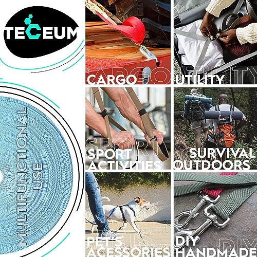 Image of TECEUM 3 /4 inch & 5 /8 inch & 1 inch & 1.5 inch & 2 inch Webbing - 10 25 50 Yards - 40+ Colors - Heavy Duty 1 Inch 1.5 Inch 2 Inch Backpack Straps - Webbing for Outdoors Indoors Crafting DIY