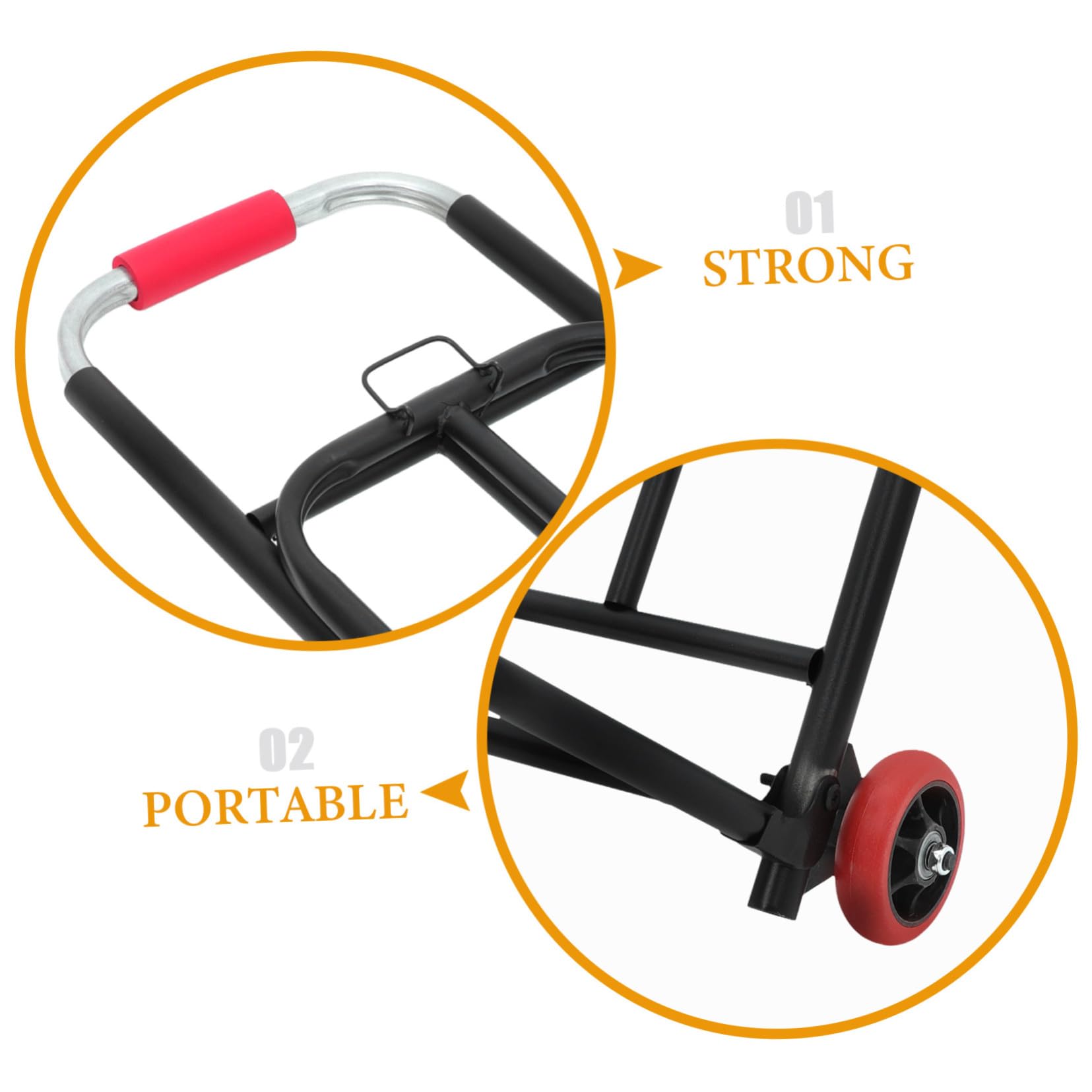 Carrello Pieghevole Portavaligie Nero in Ferro e Pu 35 Kg | Manico Regolabile, Uso Versatile per Spostamenti e Acquisti, Ruote in Pu, Formato Medio