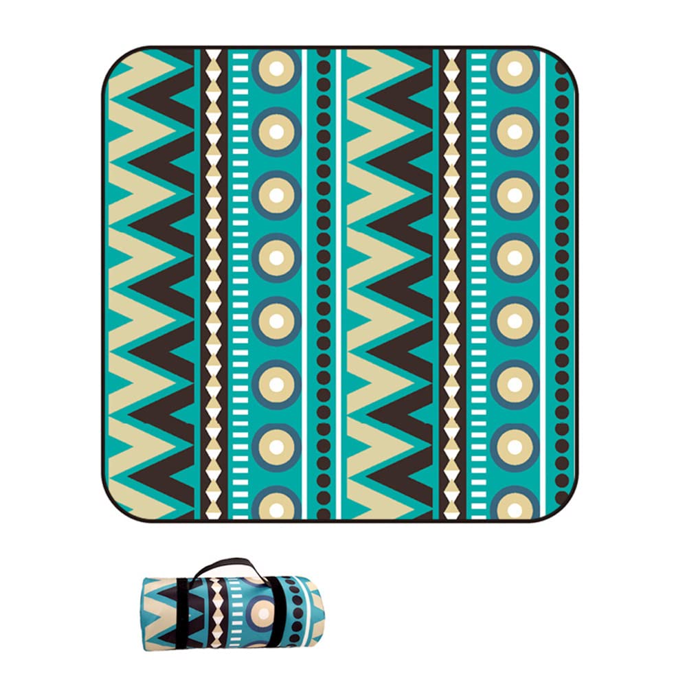 Coperta da Picnic Impermeabile Portatile,Antisabbia Coperta da Campeggio Grande Pieghevole Leggero Bambini Come Tappeto da Gioco per Spiaggia Giardino (200x300cm,Modelli Etnici)