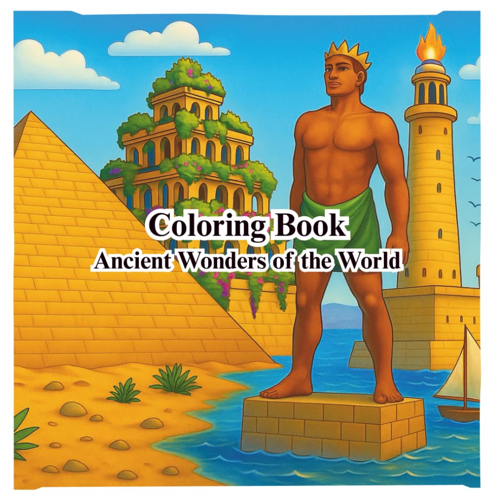 Coloring Book: Ancient Wonders of the World: Coloring World History: Ancient Civilizations & Wonders (Relax & Learn: History Coloring Series)
