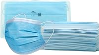 Vista 4 de 50 máscaras faciales desechables de procedimiento, boca y nariz, protección de seguridad, barrera de filtro de 3 capas Fabricado y vendido