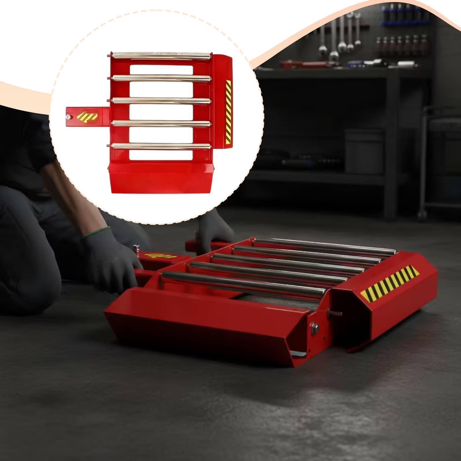 Base per Smontagomme con Ruote, Piastra di Supporto Alta E Portatile per Macchina Smontagomme, Rosso