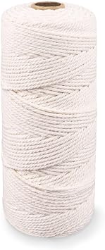 ZUFECY Soft White Cotton String - 2mm Craft-Grade String for Plant Hangers, Holiday Crafts & Kite Flying