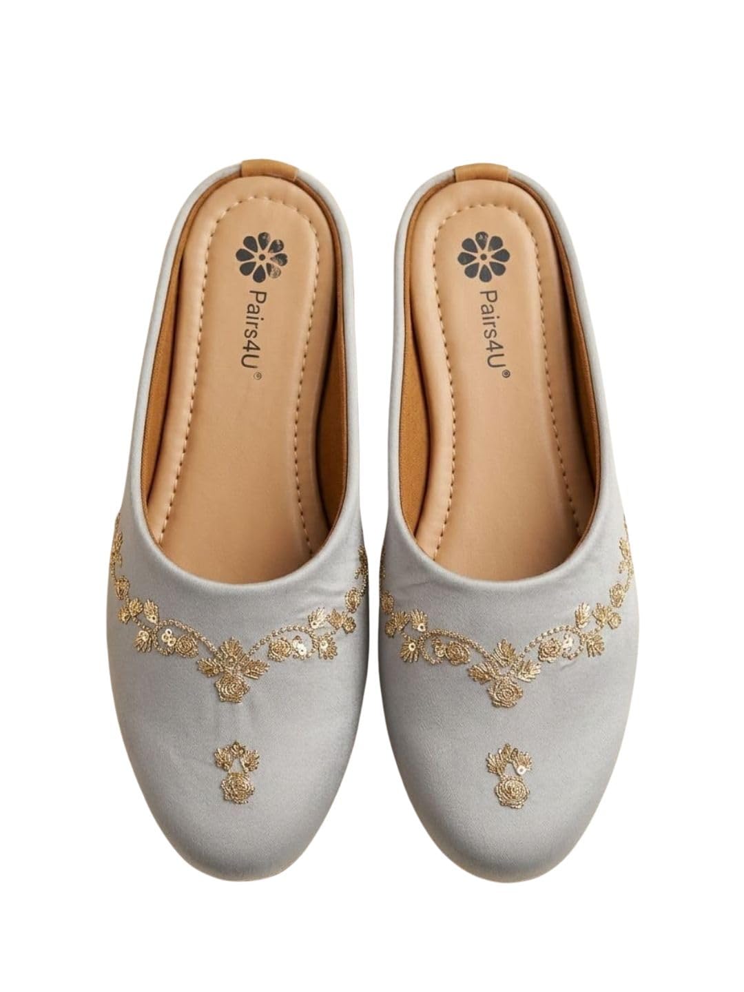 Women Embellished Ethnic Mules Canvas Upper with Embroidered Pattern-image-7