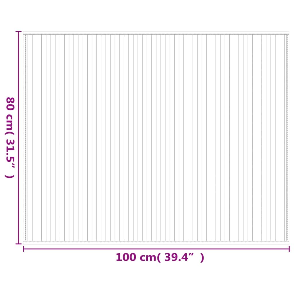 Tapis rectangulaire naturel clair 80x100 cm bambou