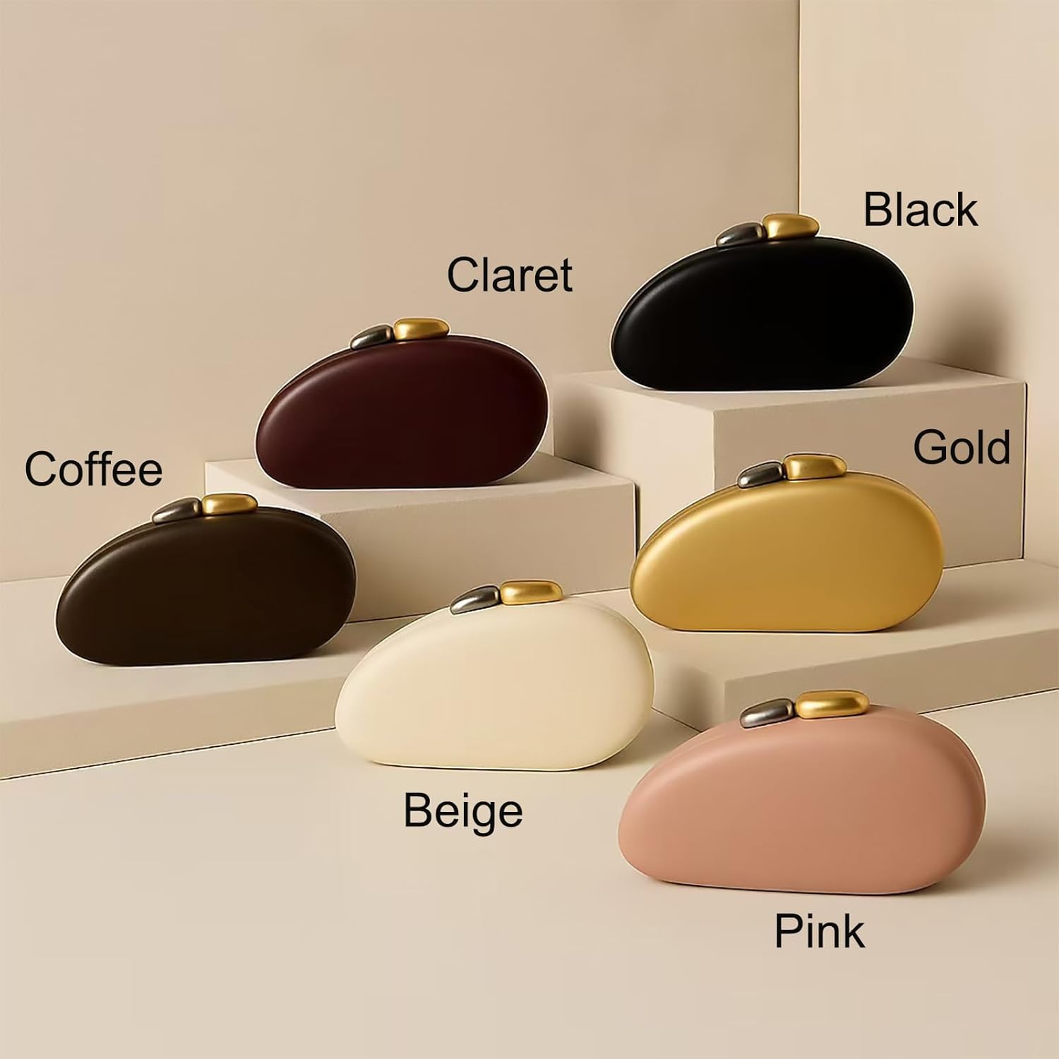 PU Leather Handbag Detachable Chain Crossbody Shoulder Evening Bag Clutch Purse for Women Formal Wedding Party Prom - Image 8