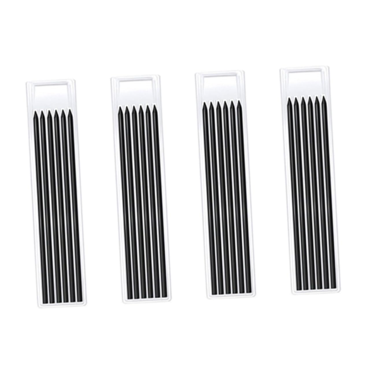 NUOBESTY 72 Pièces brosse de menuiserie recharge de crayon à bois crayons noirs mécanique chantier de chantier marqueur Recharge porte-mine pour le travail du bois graphite