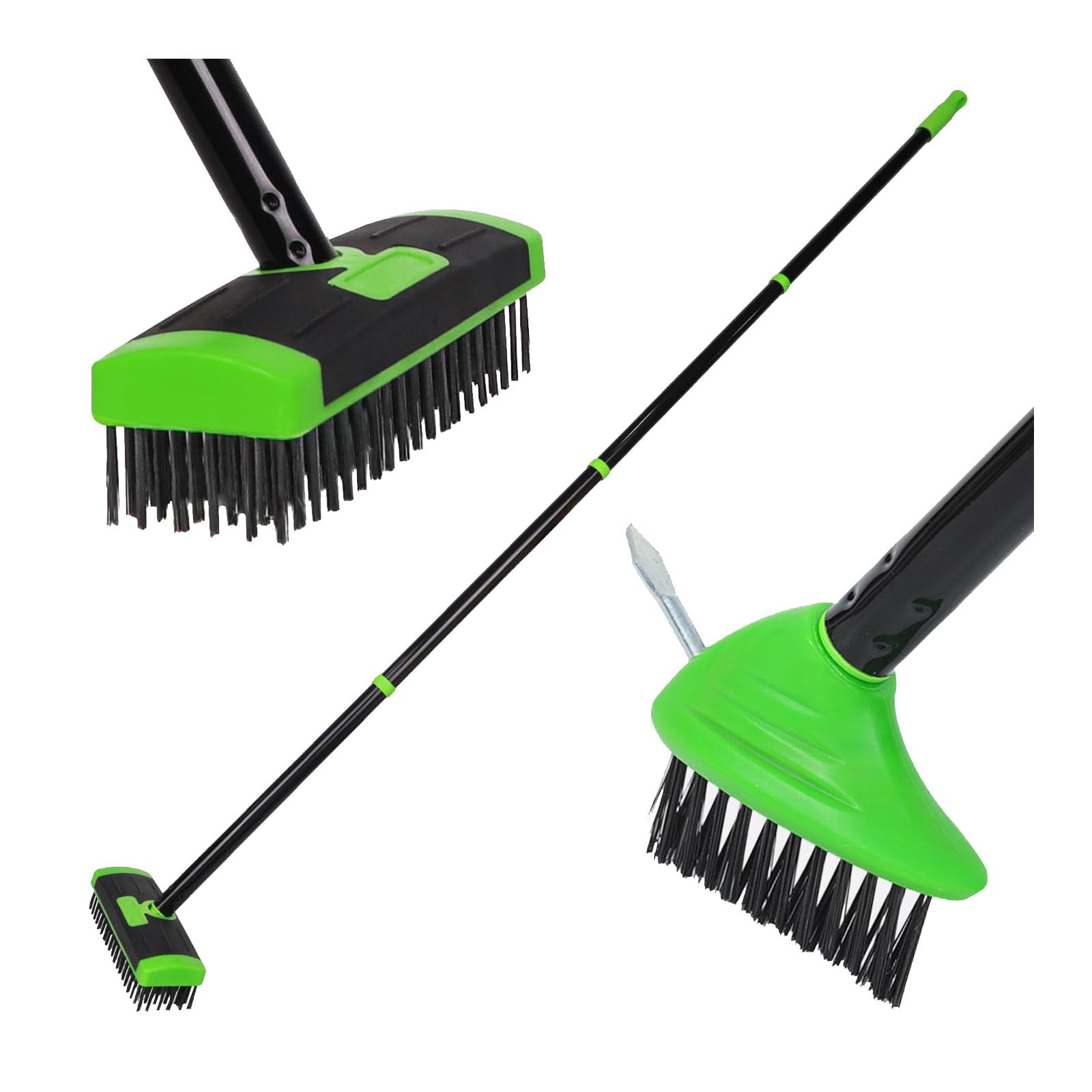 Limtula MultiFunctional Weeding Wire Removal Tool Brush with Ergonomic Long Handle for Concrete Wooden Deck Patios Garden Use Driveway Cleaning Tool