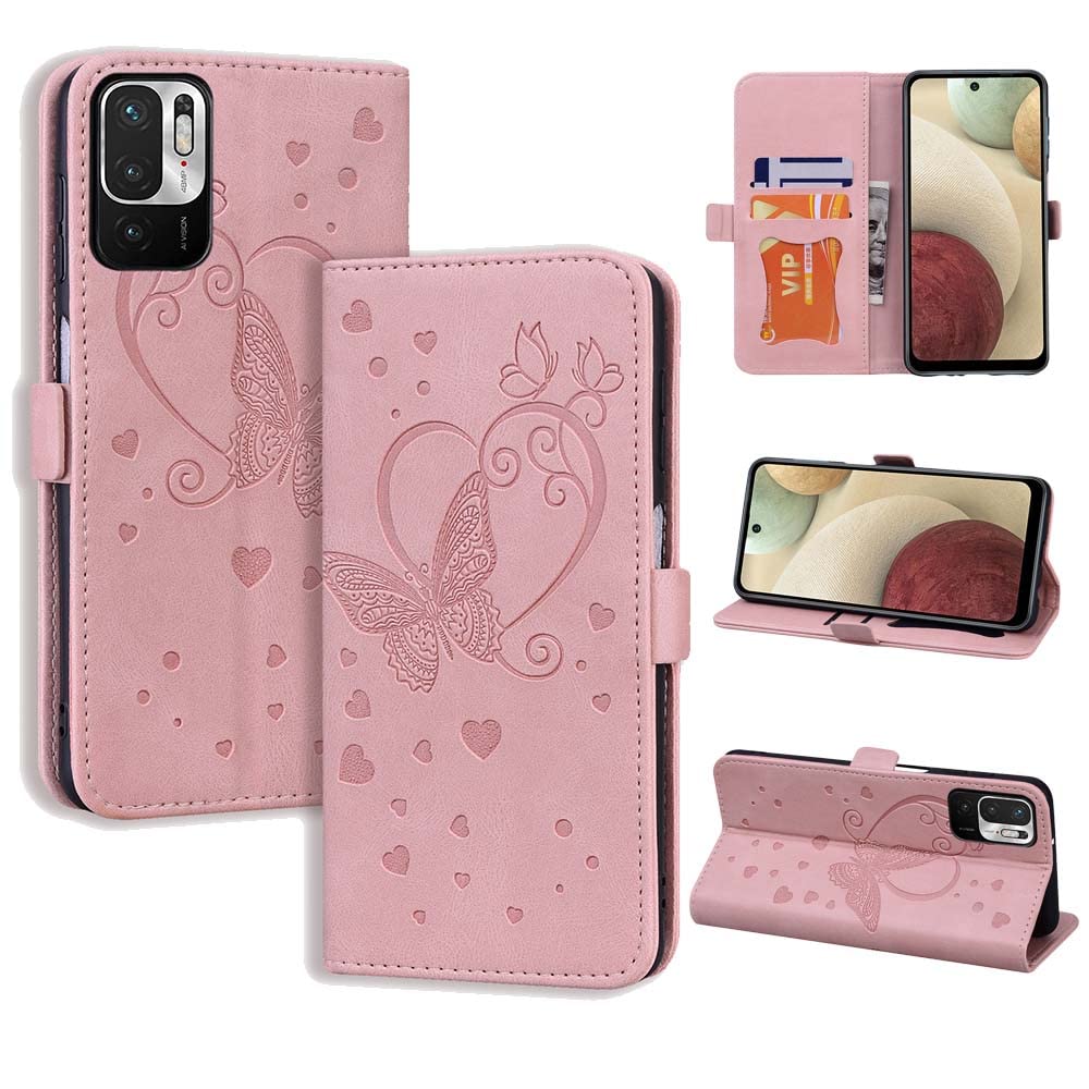Custodia Flip Con Libro E Porta Carte Per Xiaomi Redmi Note 10 5G / Poco M3 Pro - Turchese