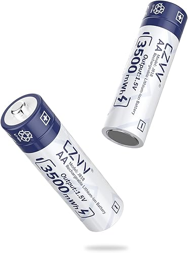 Miniatura 13 de Baterías recargables AA de litio de 1.5 V, paquete de 8 unidades de gran capacidad de 3500 mWh, doble A compatible con detección de batería baja