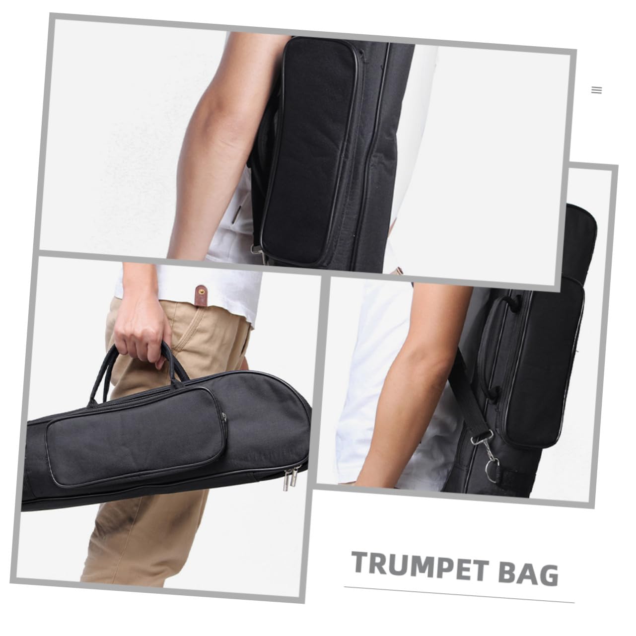 POPETPOP Bolsa Trompeta Oxford con Acolchado Protección Compartimentos Correa Hombro y Asa para Transporte Seguro Instrumento