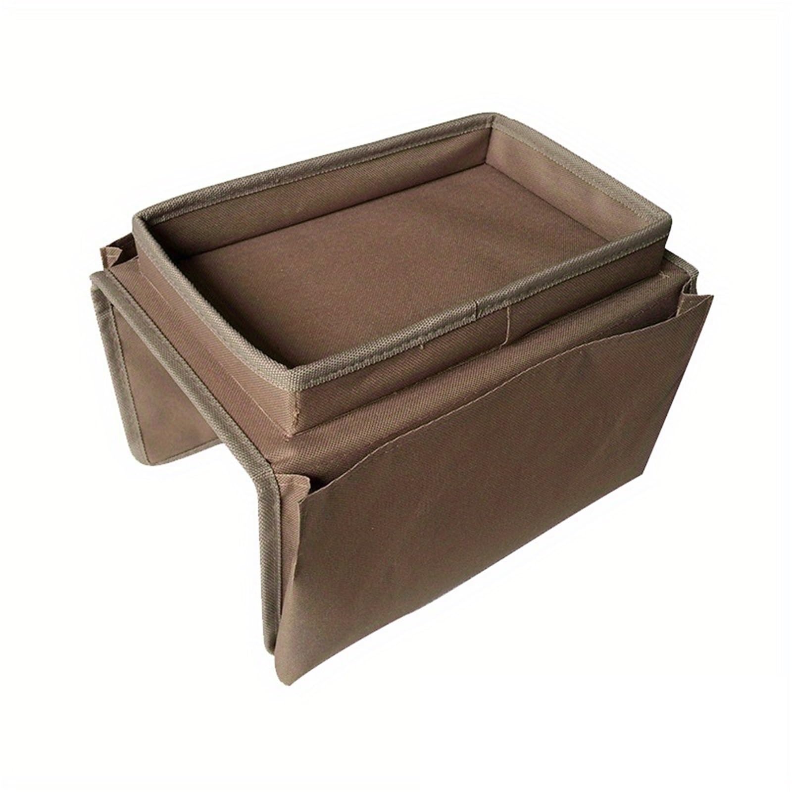 BDFJEDS Couch Armrest Organizer Convenient Sofa Armrest Storage Bag For Remote Controls Magazines And More Perfect For Recliner Sofas And Side Pockets(Coffee)