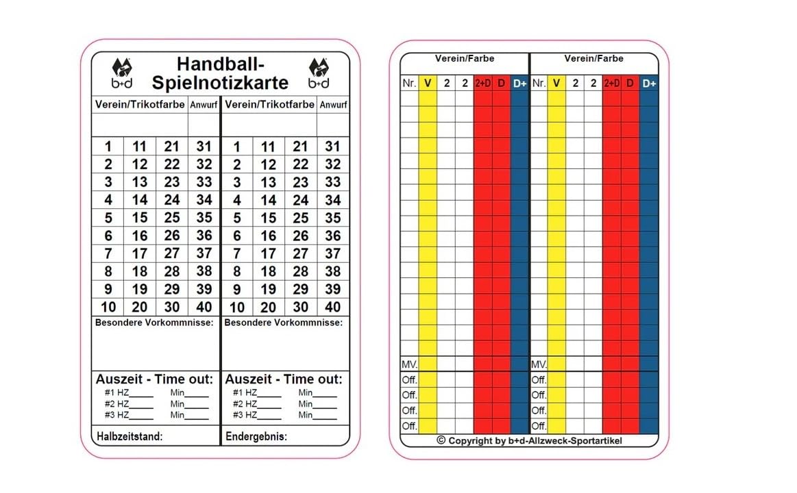 b+d - B-d - Set Per Arbitro Da Pallamano, Orginal