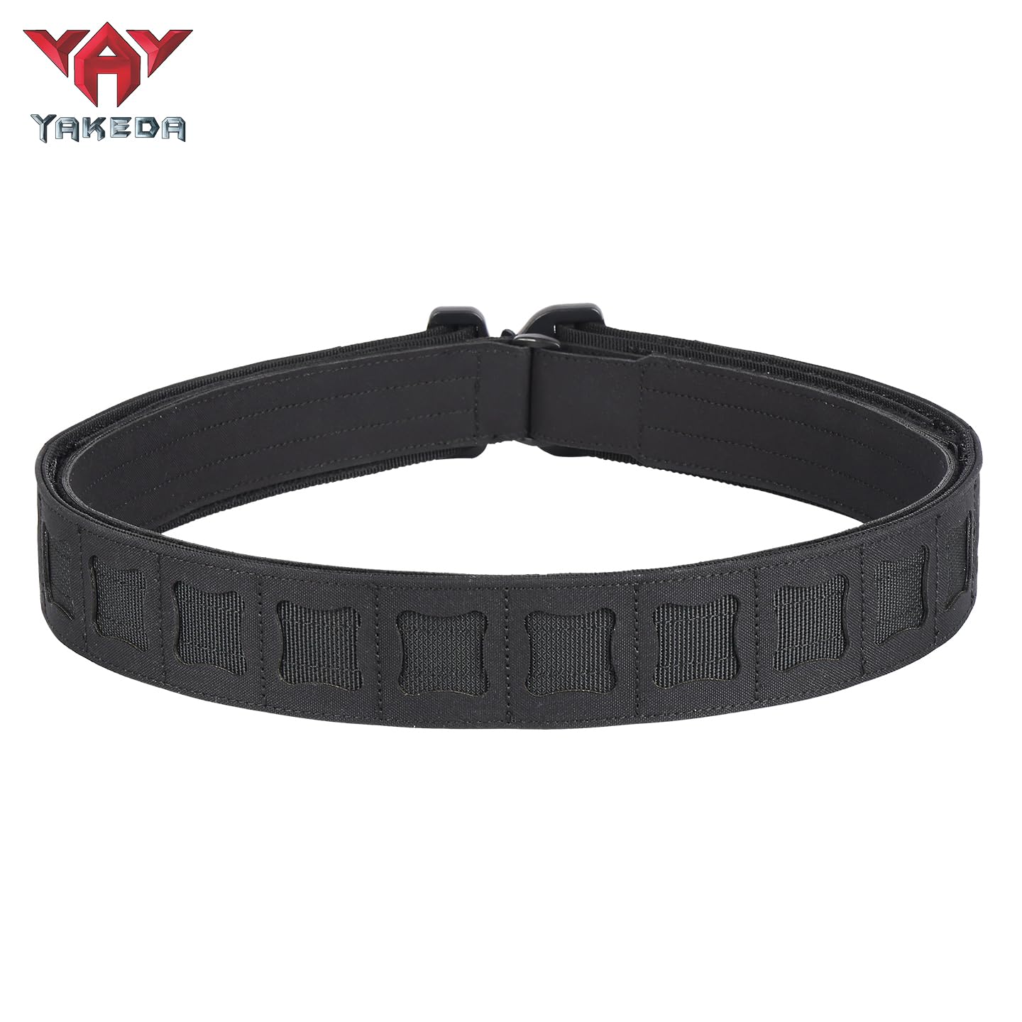 YAKEDA Tactical Heavy Duty Battle Belt–Quick-Release Combat EDC Belts for Men (Black, S(30''-34''))