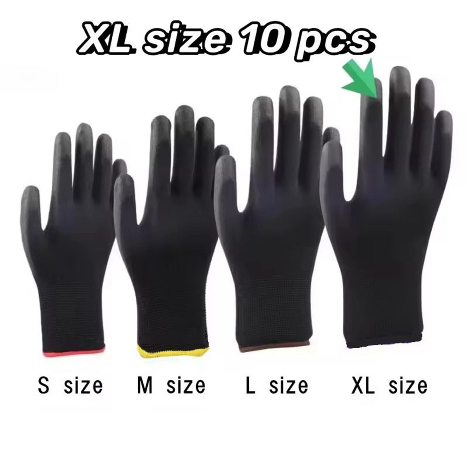 Gants De Travail Antidérapants 10 paires de gants travail antidérapants for le jardinage et du bois(10Pairs XL)