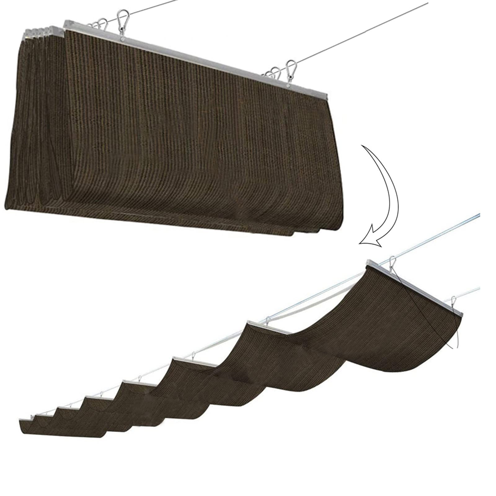 Voile d'ombrage extérieure anti-UV et bâche légère en maille PEHD 1x6 m