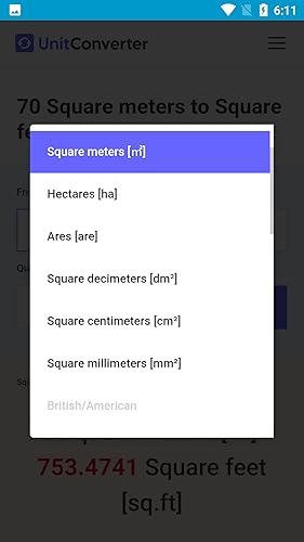 Area converter