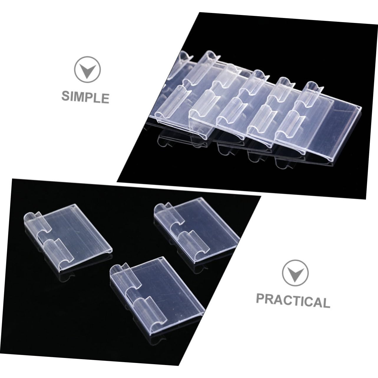 Uonlytech 4 Set Supporti Per Etichette Clip Per Espositori Trasparenti Per Supermercati Dimensioni Per Negozio E Scaffali Abbigliamento 50 Pezzi*4