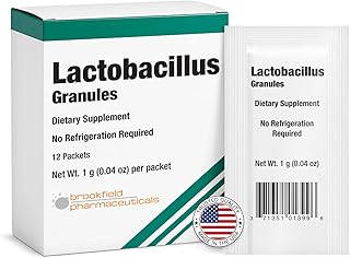 Probióticos Lactobacillus para mujeres y hombres, 12 paquetes con probióticos Lactobacillus Acidophilus y Bulgaricus, suplementos dietéticos gránulos para apoyo intestinal diario, salud digestiva y