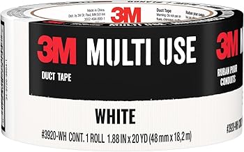 3M Multi-Use Colored Duct Tape, White with Strong Adhesive and Water-Resistant Backing, Multi-Surface 3M Duct Tape for Indoor and Outdoor Use, 1.88 Inches x 20 Yards, 1 Roll (3920-WH)