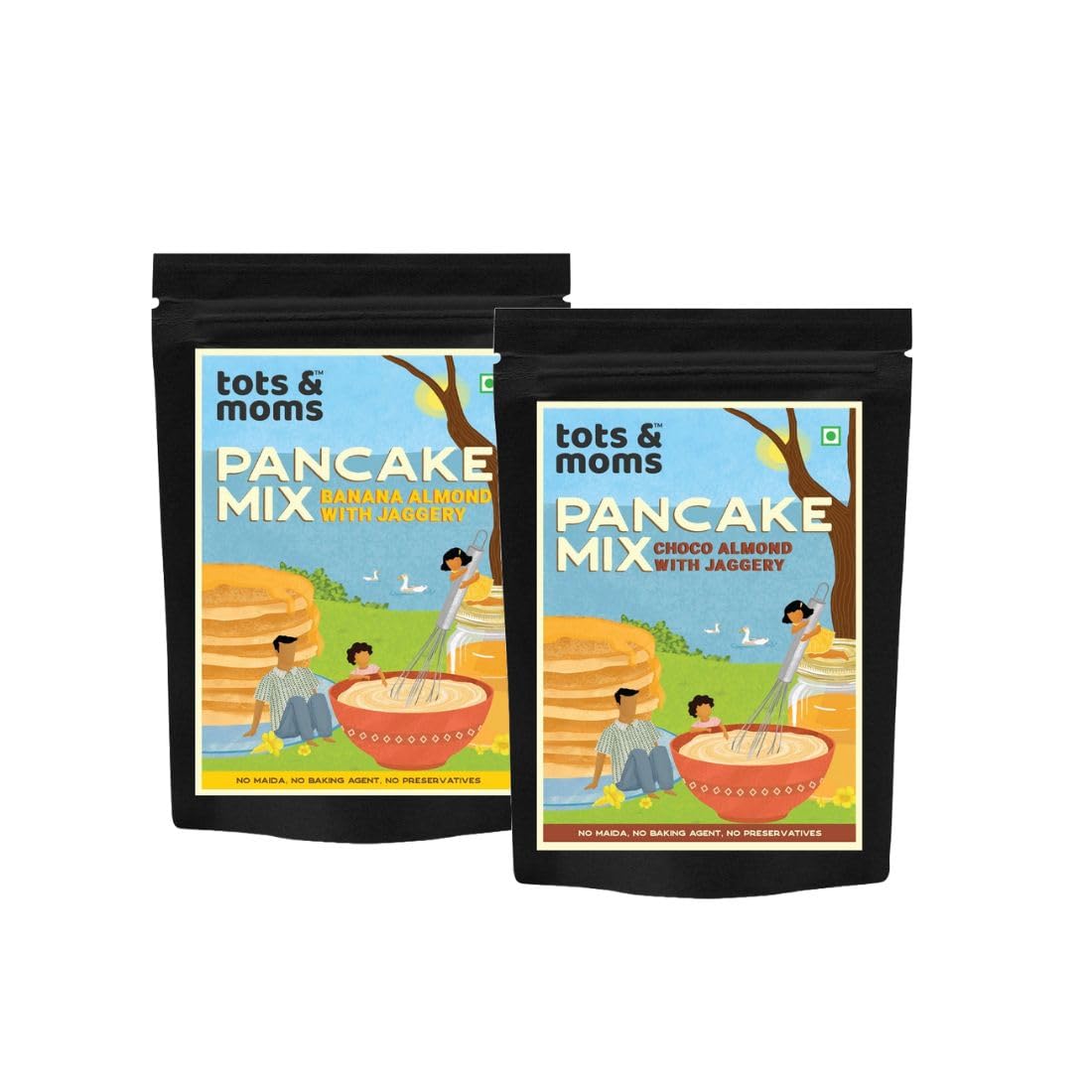 Tots & Moms Foods Banana Almond Pancake Mix | Choco Almond Pancake Mix with Jaggery for Kids Breakfast Snack | No Maida, white sugar, baking agent | Pack of 2-250g Each (B0D35VCKNC) Amazon Price History, Amazon Price Tracker