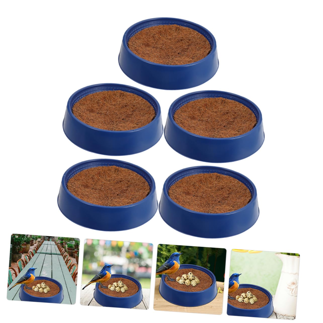 Hohopeti Nido per Piccioni Riutilizzabile in Plastico Blu, Resistente all'Usura e Non Facile da Danneggiare, Comodo Accessorio per Uccelli per Davanzale e Matrimonio