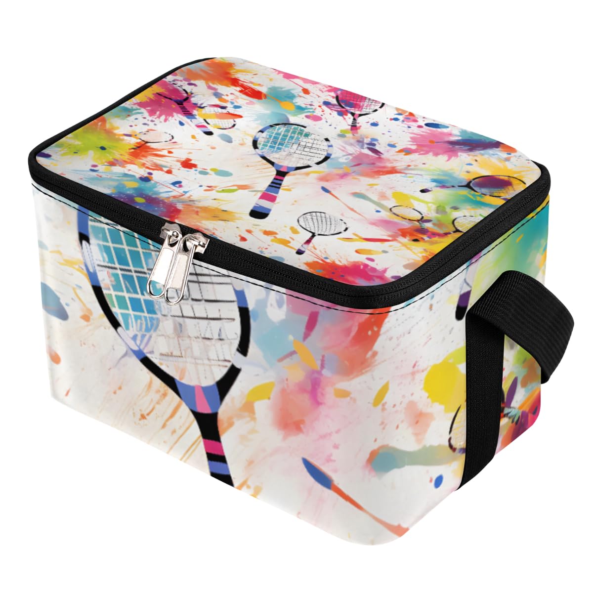 GzLeyigou Lunch Bags for Women Men 9 Cans,Tennis Racket Hot & Cold Food Delivery Bag Insulated Grocery Bag Insulated Lunch Box Cooler Bag for Office Work Picnic Beach