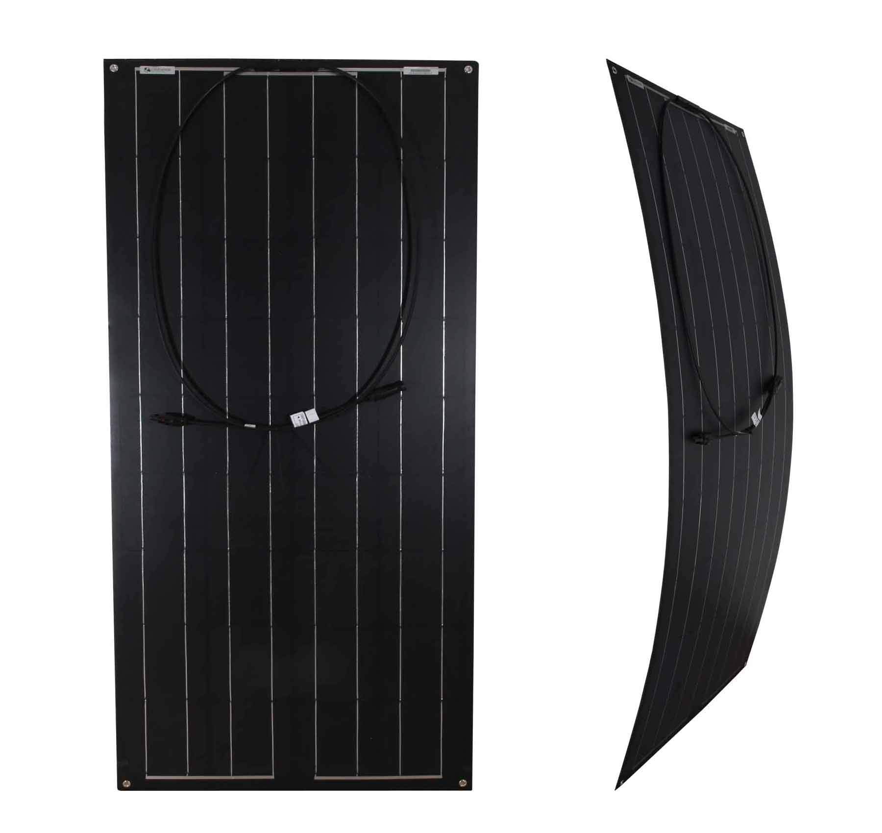 Lowenergie Flexible ETFE Solar Panel PV Photo-Voltaic. Ideal for Caravans, Boats, Gardens, Camping & Motorhomes. (100W Black)