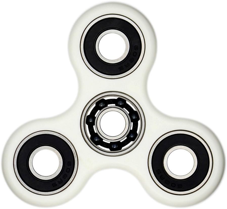 IFUNEYSTri-Spinner Fidget Toy EDC ADHD Focus Ultra Durable High Speed Si3N4 Hybrid Ceramic Bearing 1-2 Min Spins Non-3D Printed (white)
