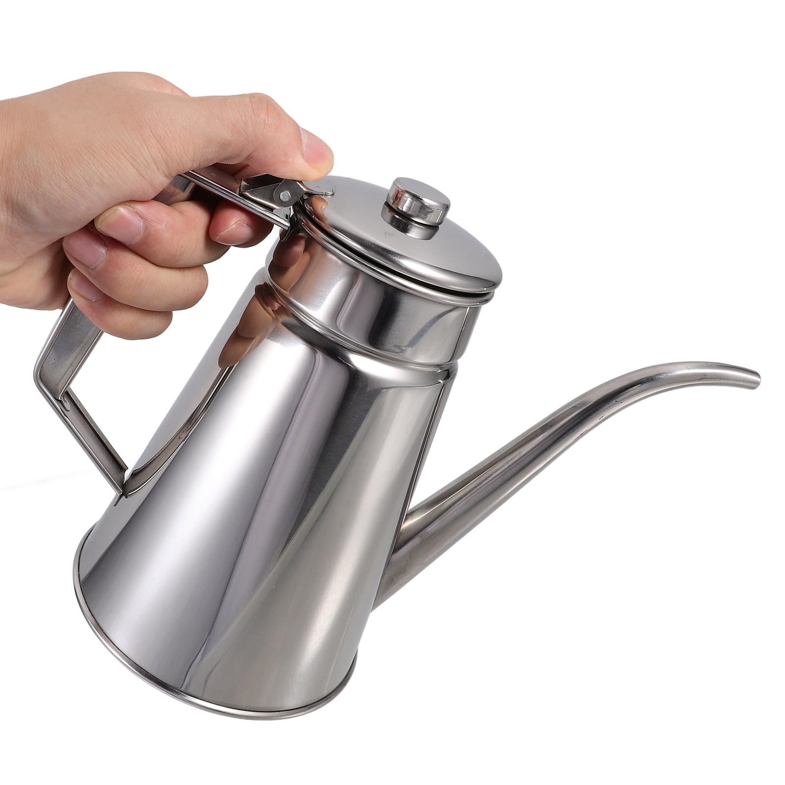 Sosoport Aceitera de Acero Inoxidable 1l Mango Ergonómico y Antigoteo para Cocina Doméstica y Restaurantes