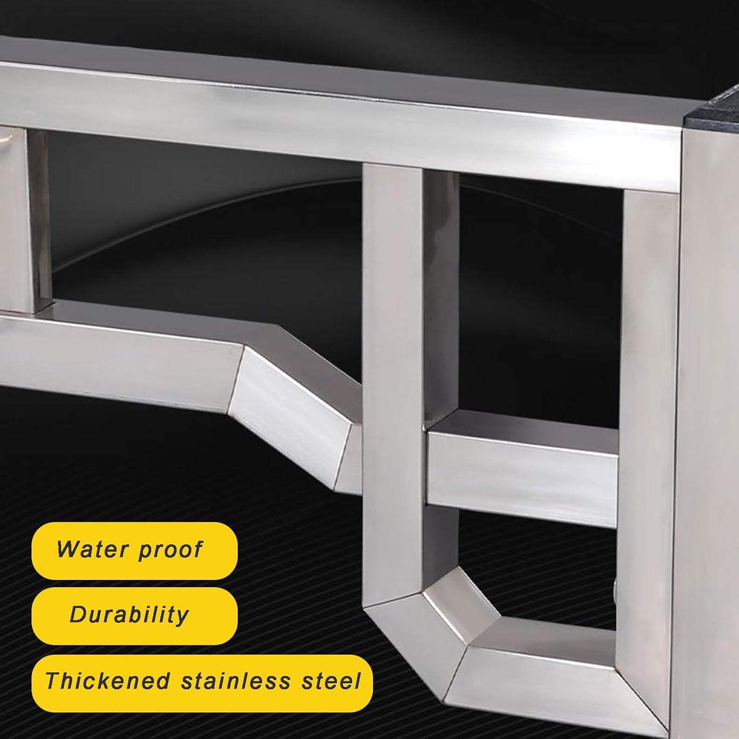 Square/Rectangular Stainless Steel Table Legs Water Proof and Rustproof with Non-Slip Mat on The Tabletop Load Ability 150kg Dining Tables/Office Desk Leg Portable Assembly Design