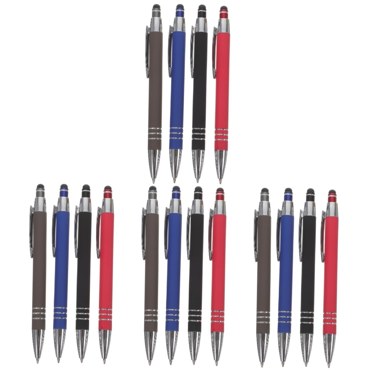 DOITOOL 16 Pezzi Penne Metalliche Retrattili Design Ergonomico Antiscivolo Penne Ufficio e Casa per Adulti Colori Nero Grigio e Blu Scuro