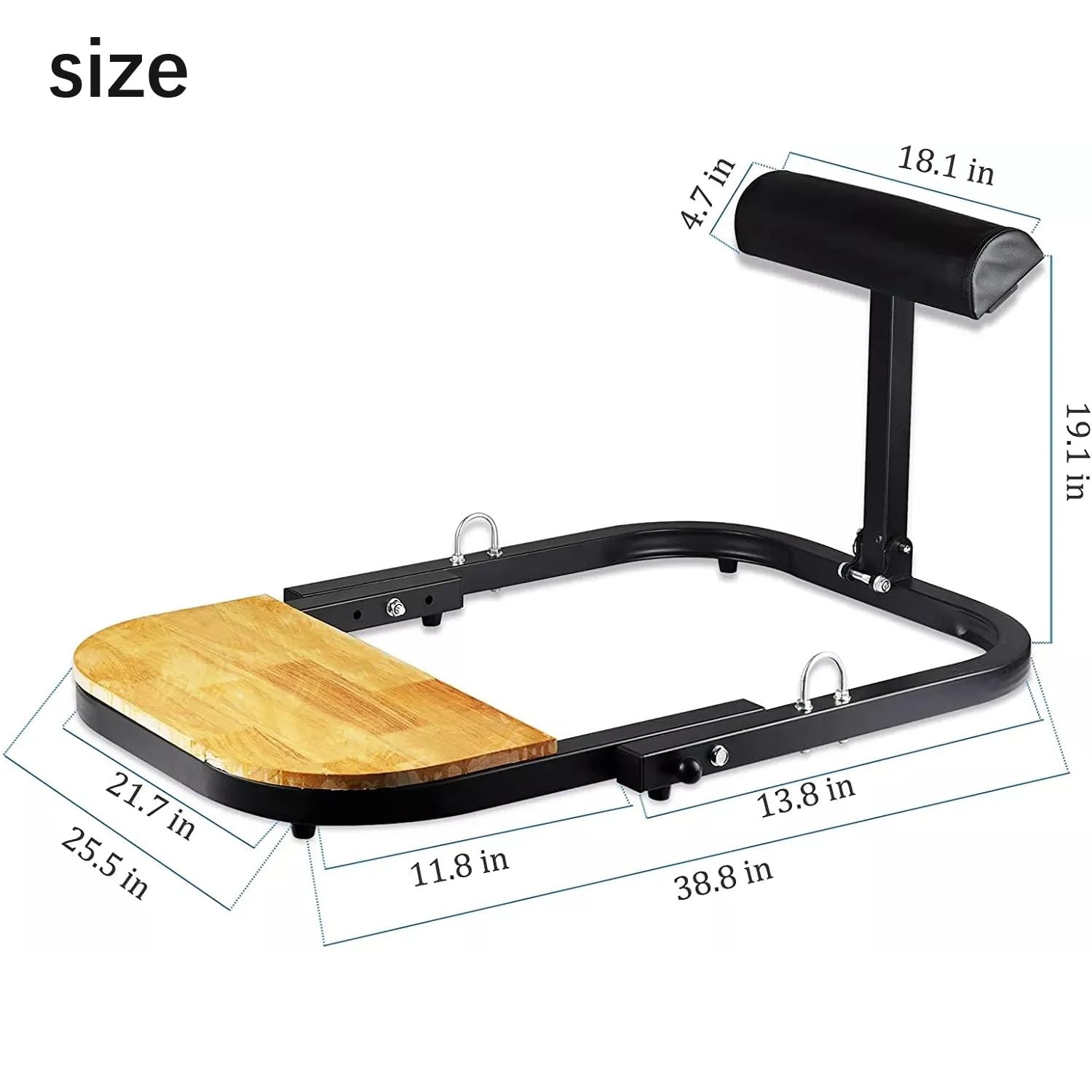Entrenador de empuje de cadera, máquina de glúteos de alta resistencia, entrenamiento plegable para gimnasio en casa, viene con banda de resistencia de 135 libras, entrenador de empuje profundo de