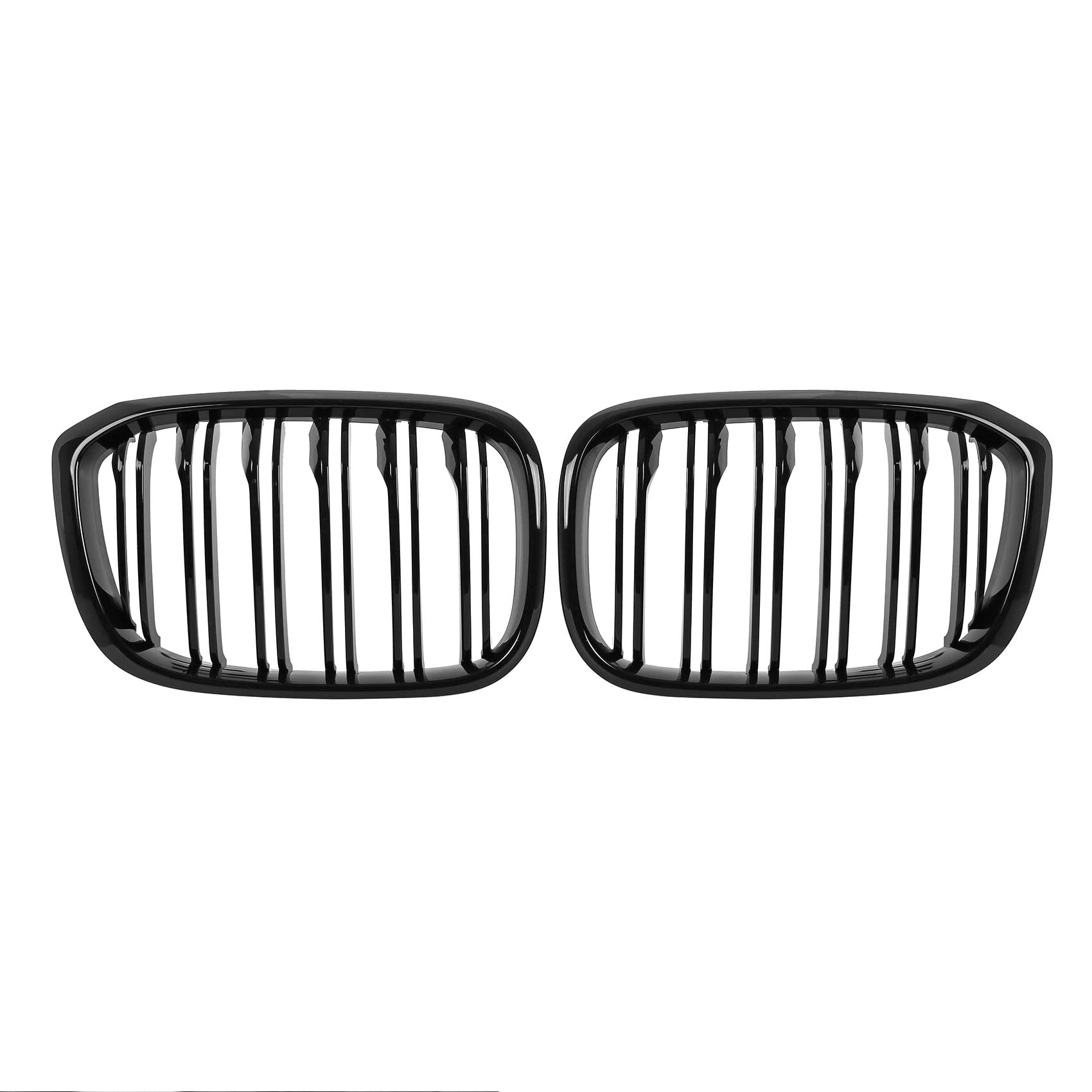 DOCAS Kühlergrill für X3 G01 2018-2021 X4 G02 2019-2021 Nieren Doppelsteg Sport Glanz Schwarz