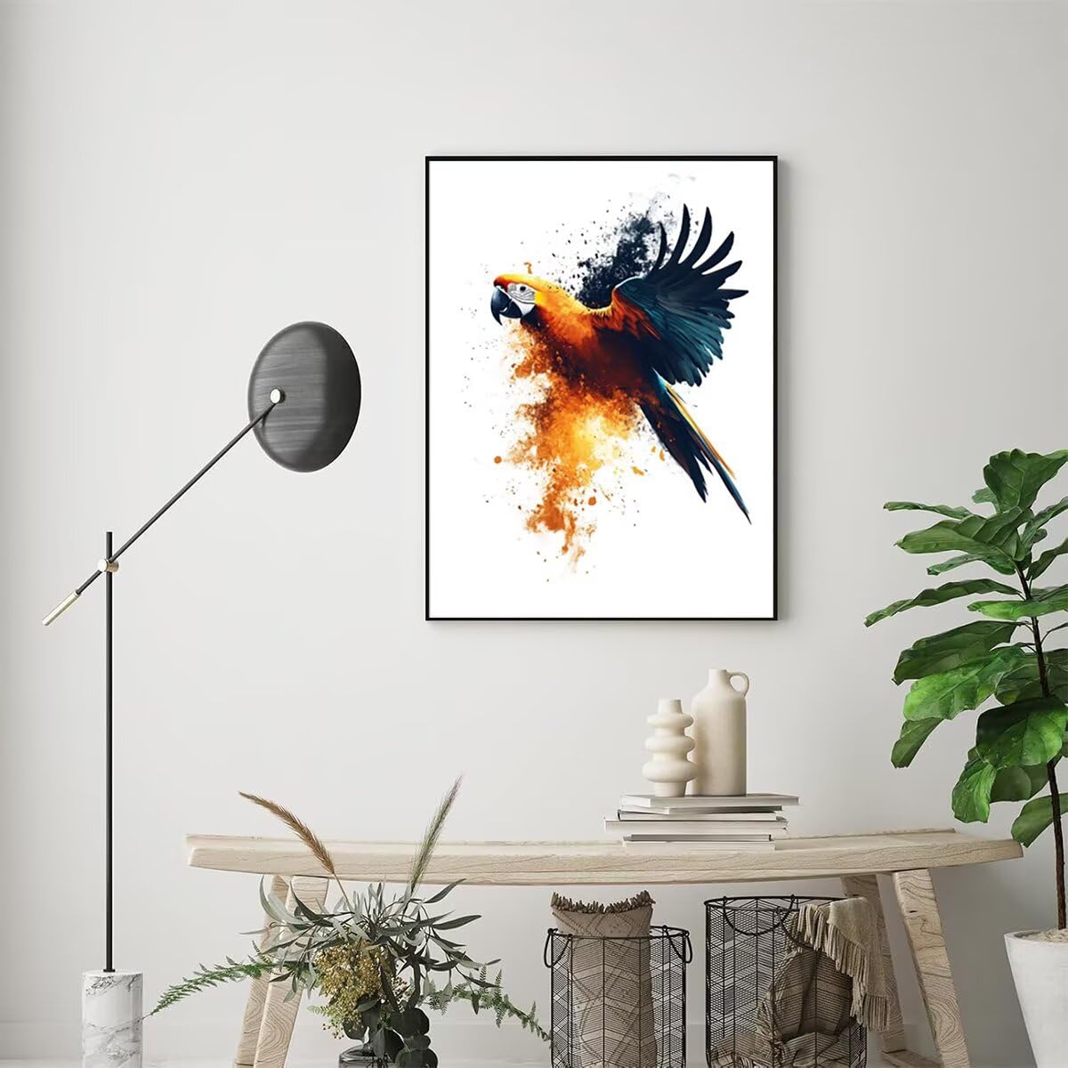 Dipingere con i Numeri Bird, Paint by Numbers Adulti Pappagallo, Fai da te Creativi Adulti Quadri da Dipingere Numerati Kit per Decorazione Della Parete di Casa, Regalo 70x95 cm Senza Cornice W9-1
