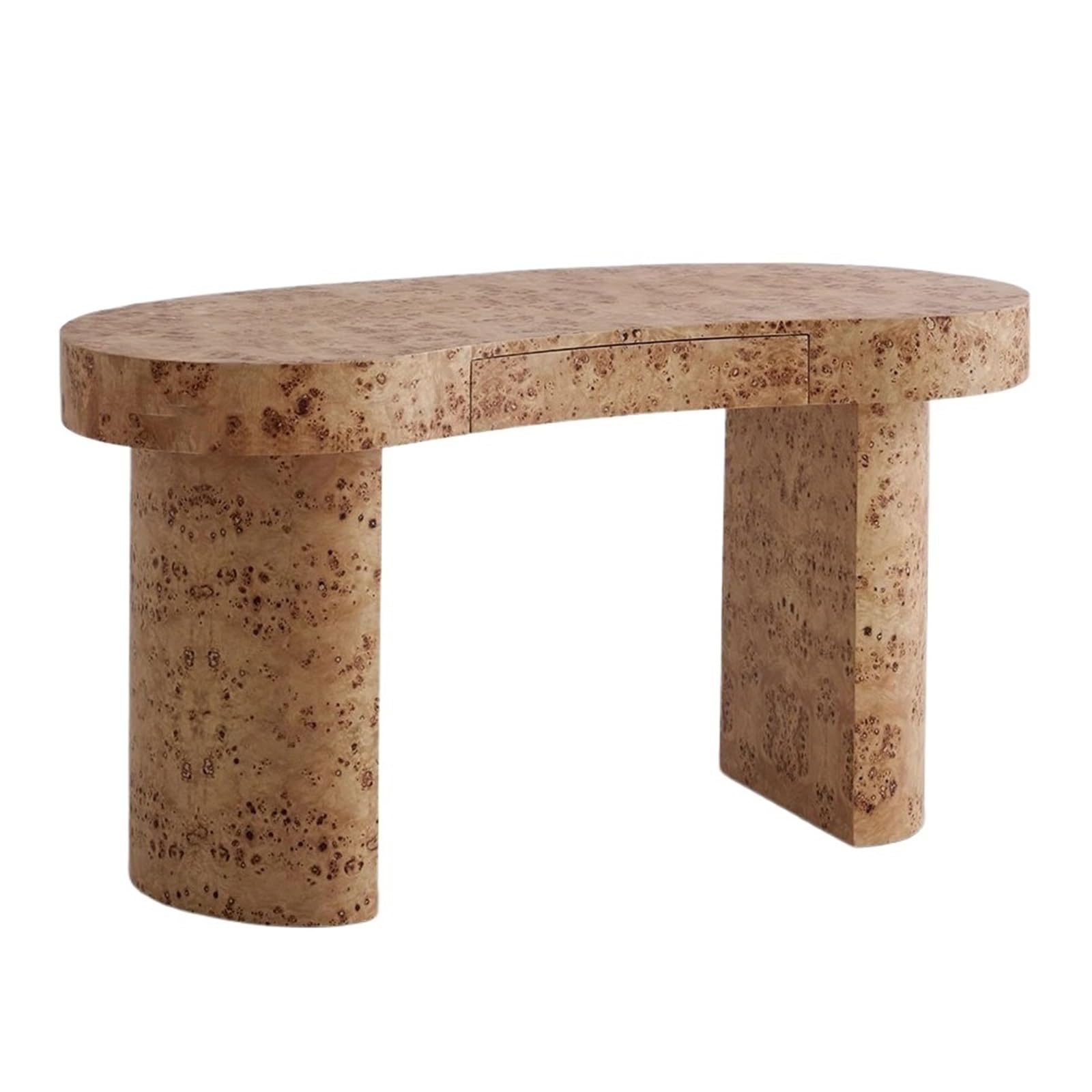 Acrittura Scrivania moderna e minimalista con piano curvo, 63" ， Legno