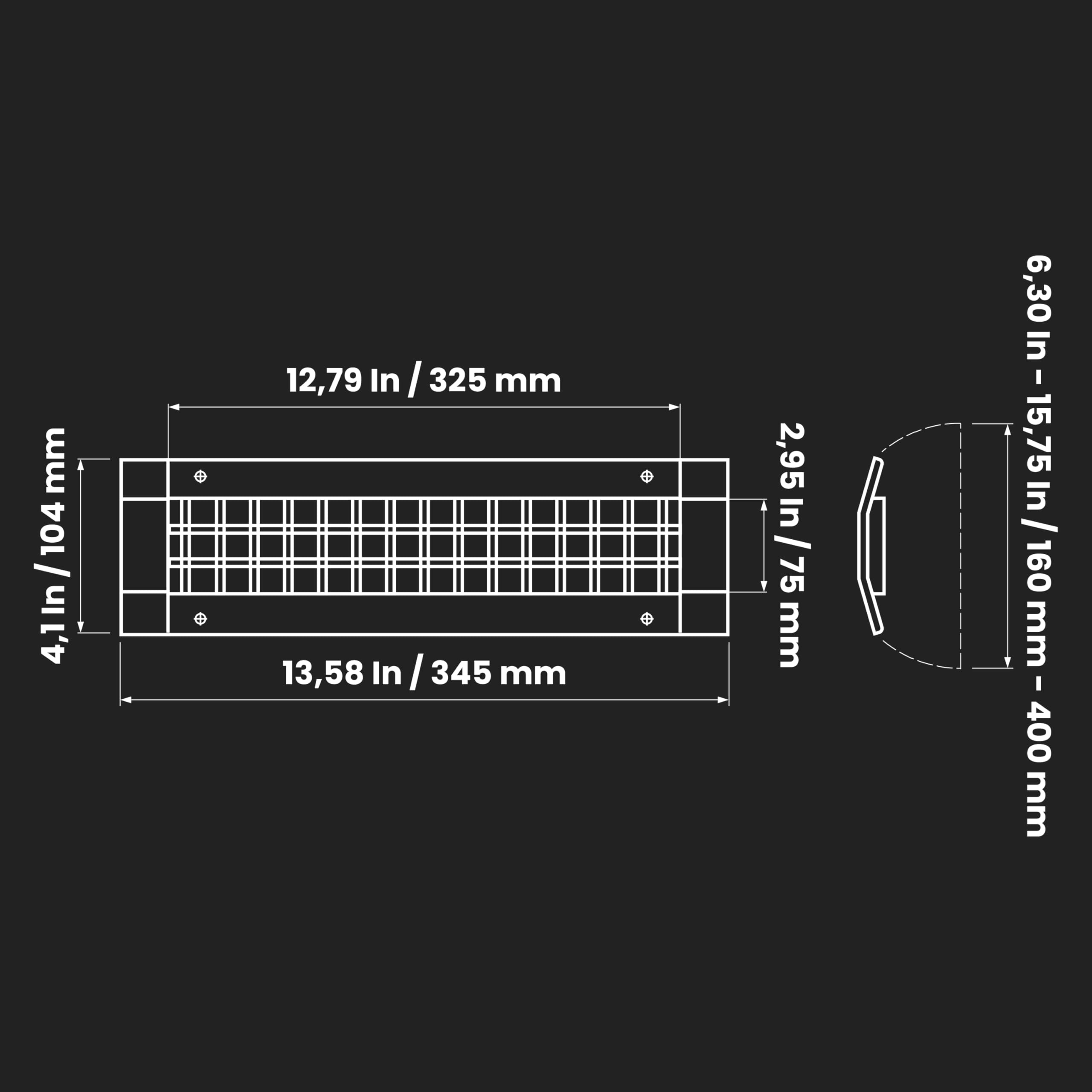 Repa Market Rejilla de escape de aire de 33 x 7,6 cm para conductos redondos – 2 lamas ajustables – Cubierta de ventilación de suministro de aire galvanizada – Conducto de canal de superficie redonda