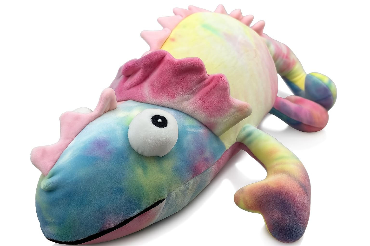 Mel-O-Design Pluszak kameleon 65 cm – duży, kolorowy kameleon, pluszowa zabawka, miękka pluszowa zabawka do przytulania, prezent dla dzieci i fanów zwierząt