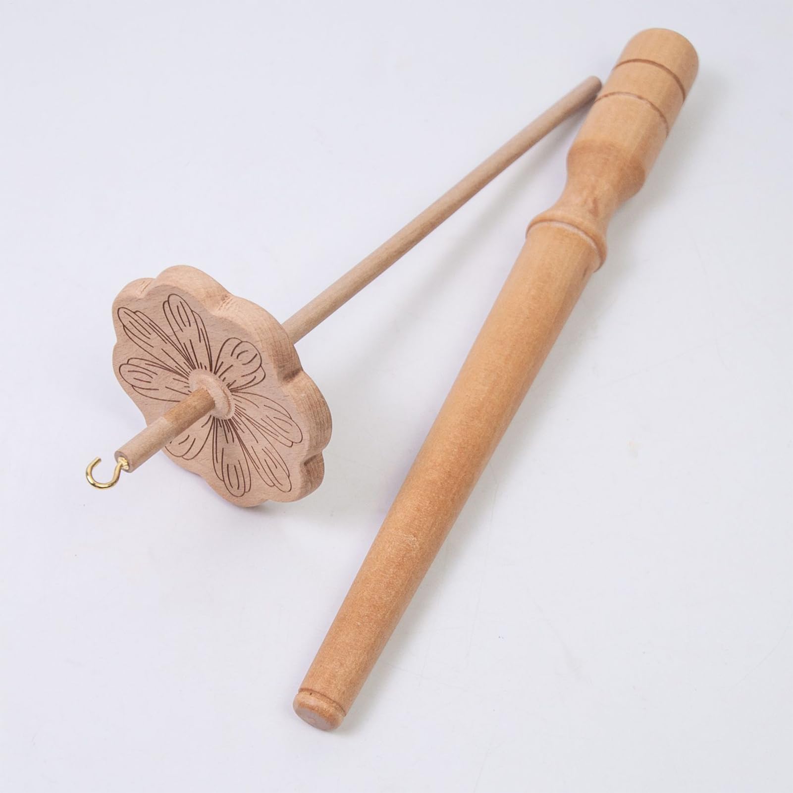 Top Whorl Yarn Spinner - Broche en bois, outil de filage pour travaux manuels en fibre, fabricant de fils DIY | Laine portable pour projets de tricot, tricot, crochet, feutre,
